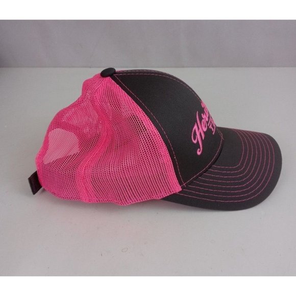 Heritage Tractor Embroidered Pink & Gray Mesh Back Adjustable Baseball Cap - Picture 3 of 7